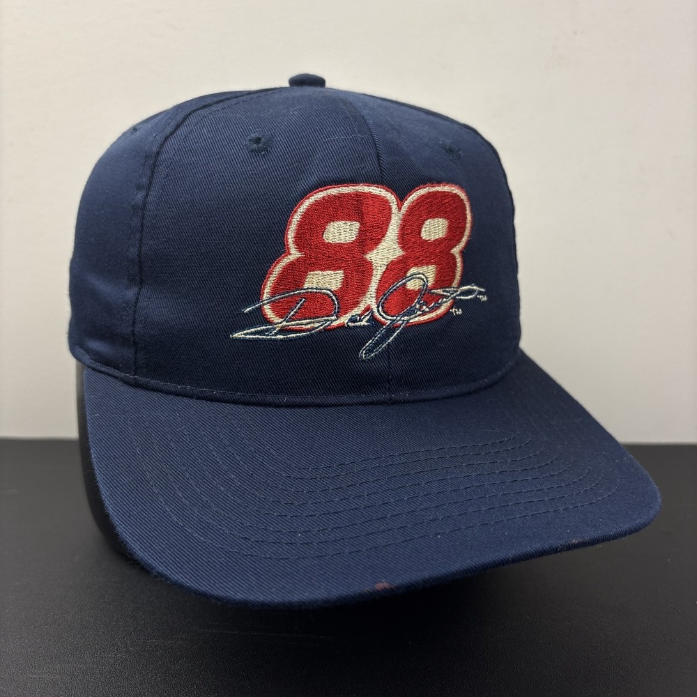 Vintage 90s Dale Jarrett Hat 88 Nascar Navy Blue Embroidered Snapback Cap USA